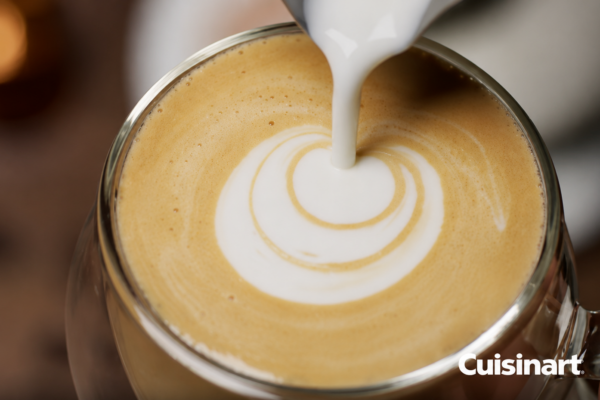 latte being poured