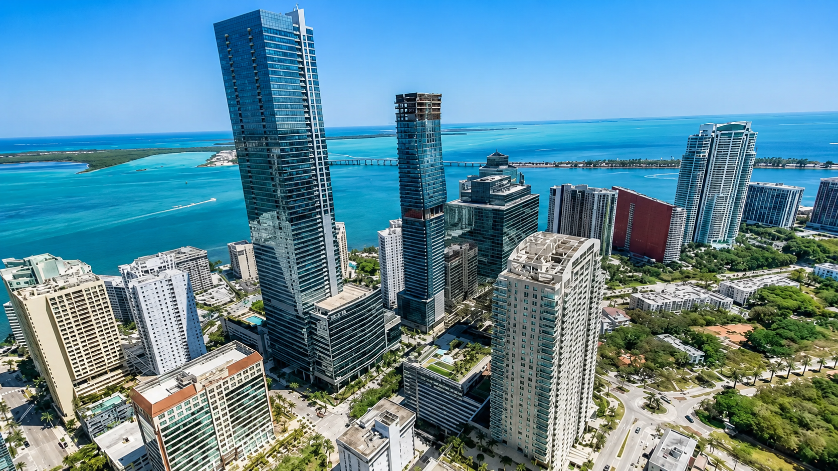 High rises in Brickell in Miami