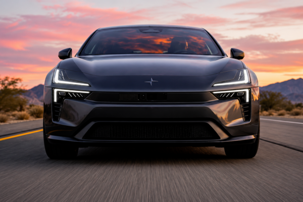 front of black polestar vehicle