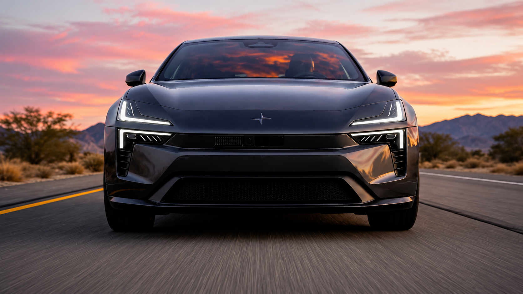 front of black polestar vehicle